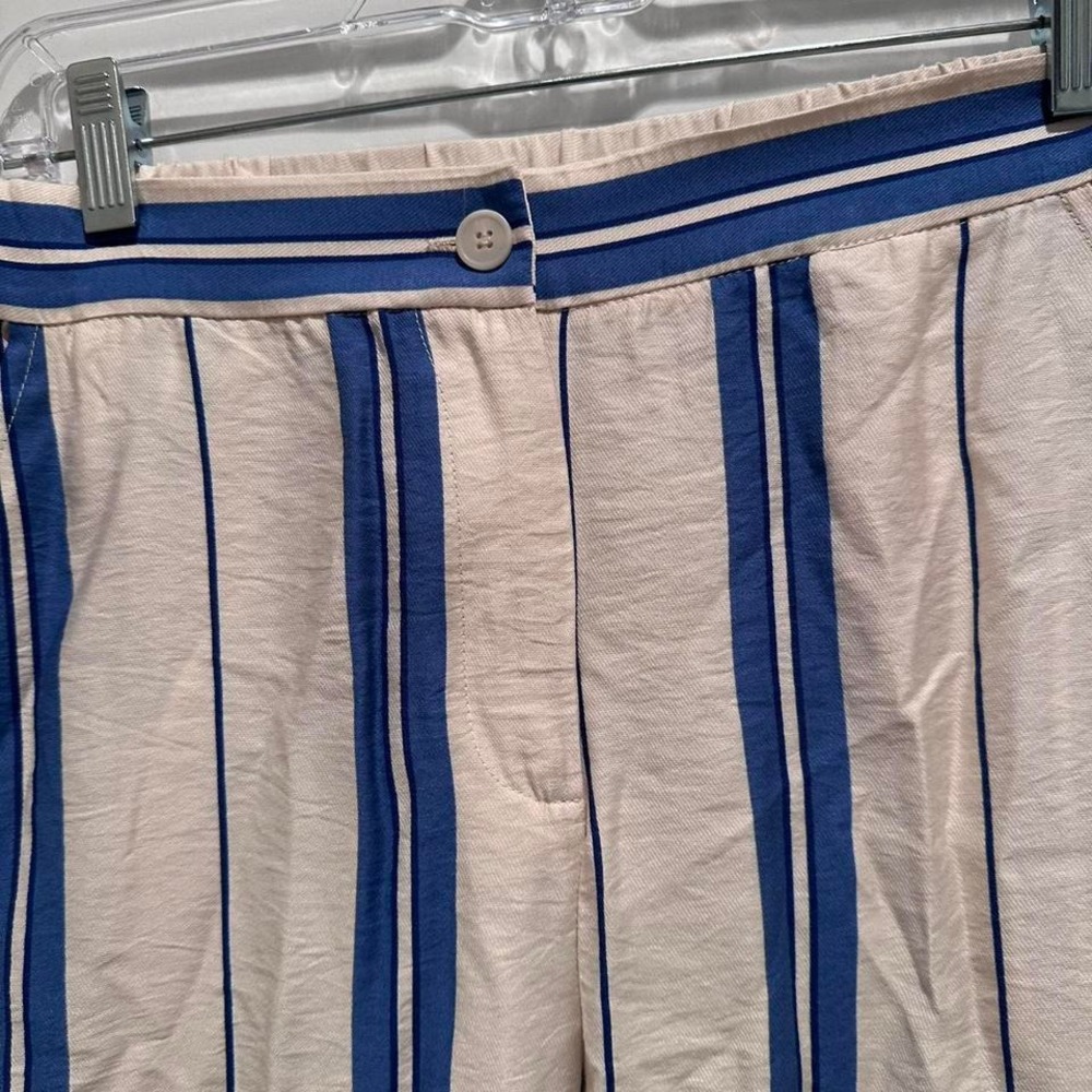 Sincerely‎ Jules Striped Wide Leg Trouser Pants Medium NWT Blue White Workwear - Picture 6 of 8